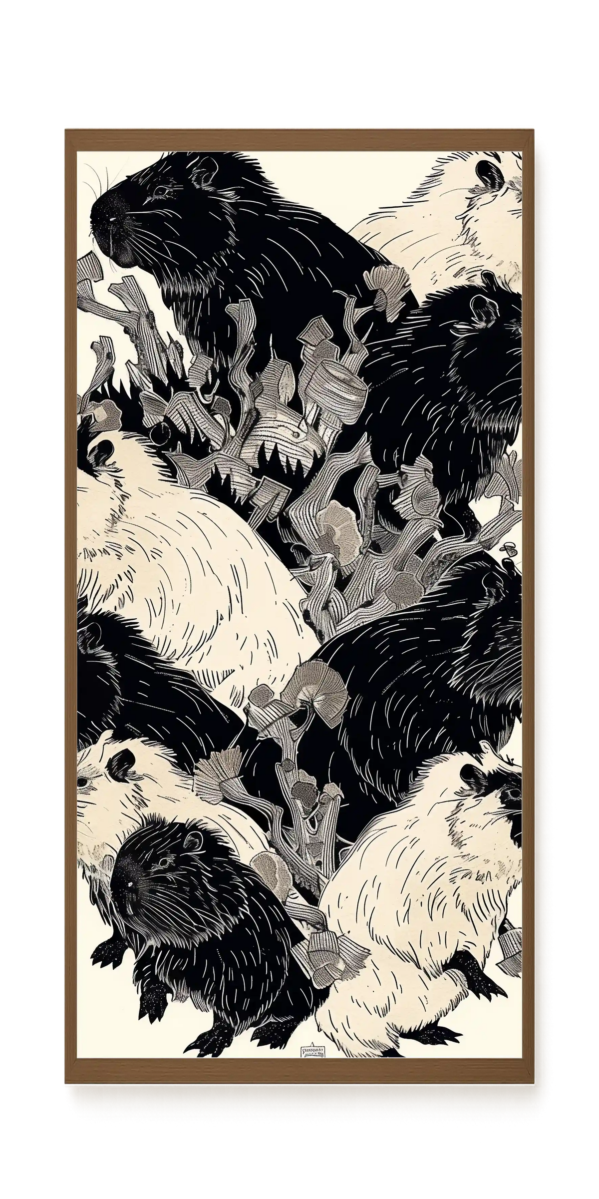 Artistic Guinea Pig Pattern Canvas Wall Art