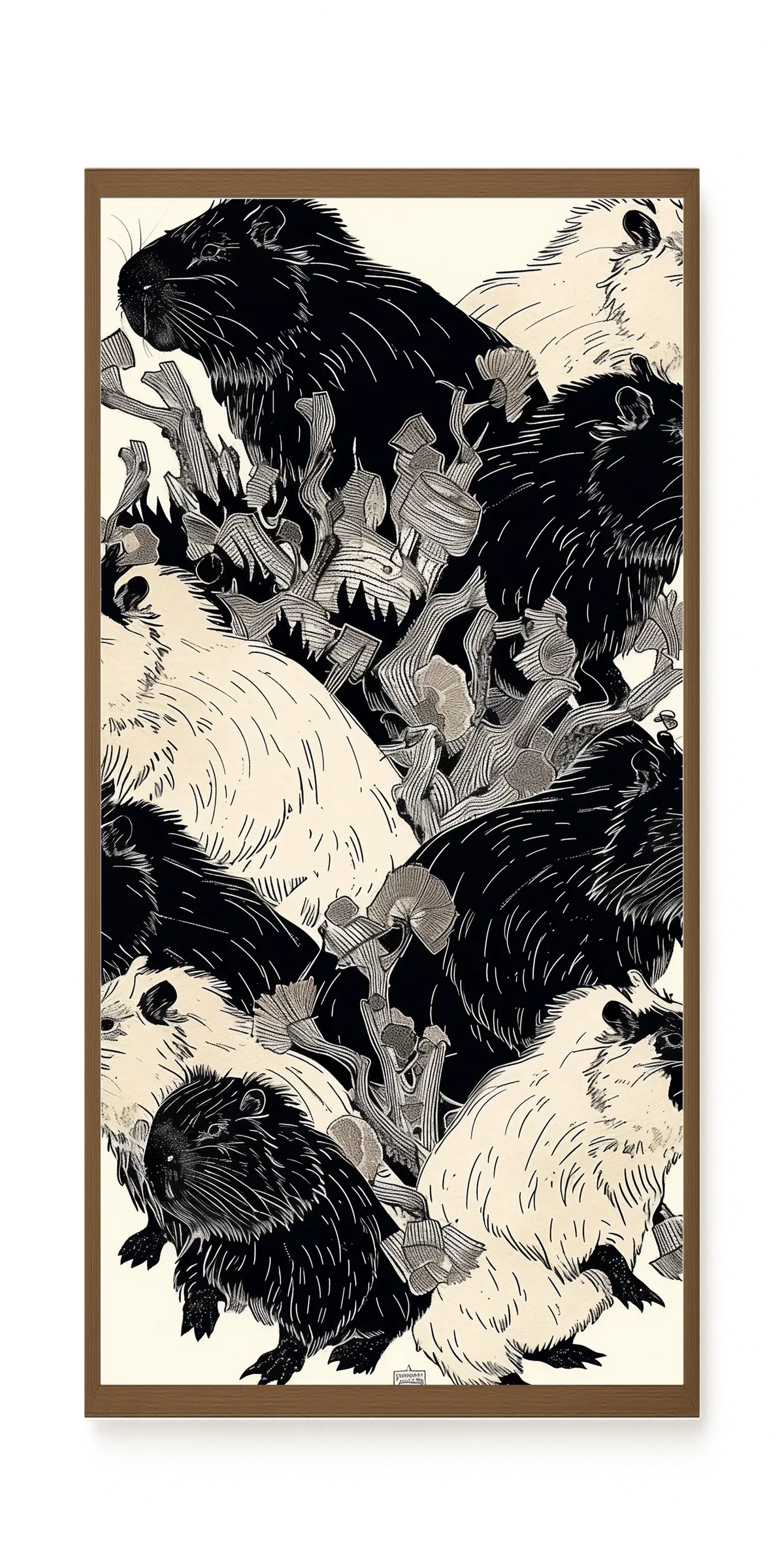 Artistic Guinea Pig Pattern Canvas Wall Art
