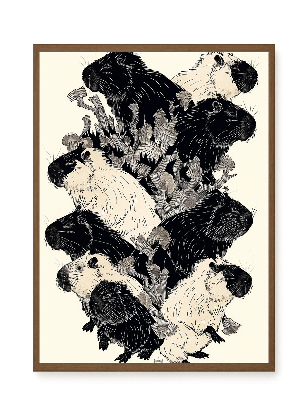 Artistic Guinea Pig Pattern Canvas Wall Art