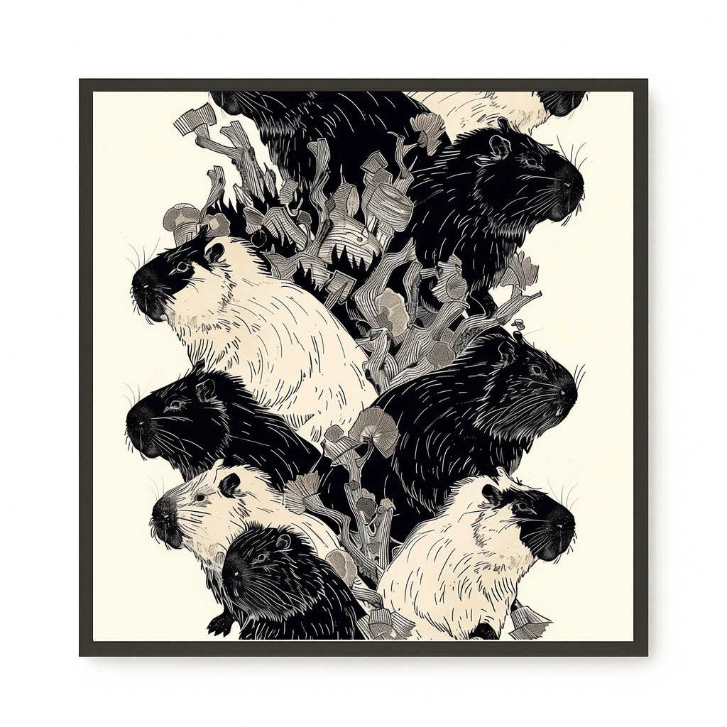 Artistic Guinea Pig Pattern Canvas Wall Art