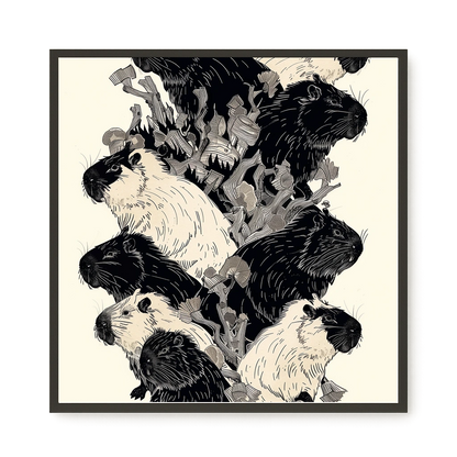 Artistic Guinea Pig Pattern Canvas Wall Art