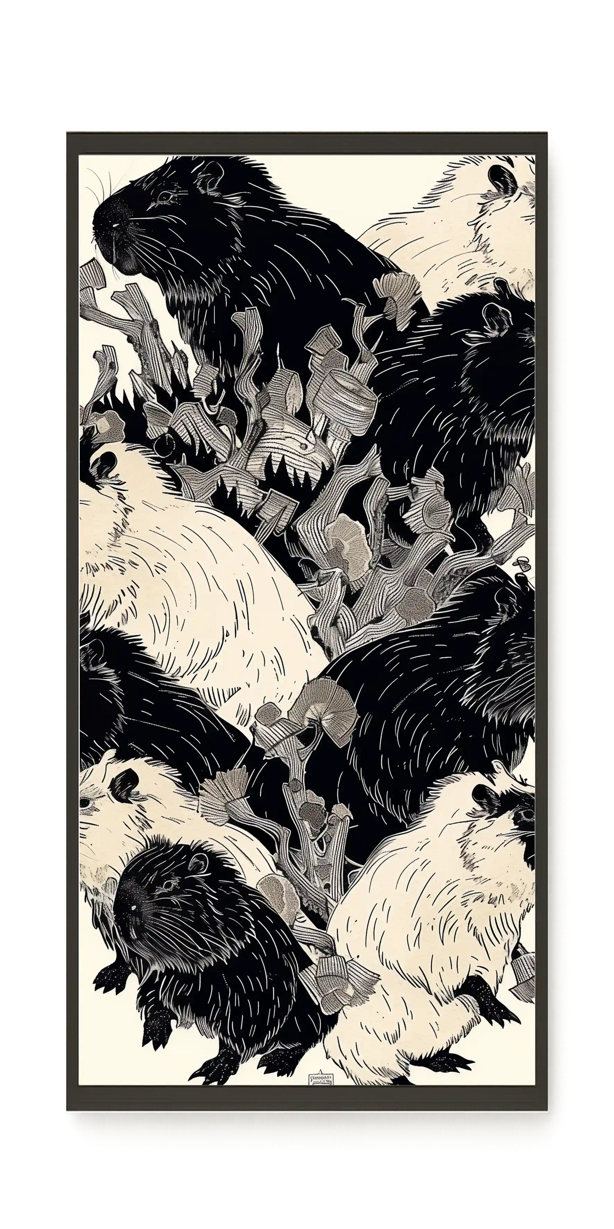 Artistic Guinea Pig Pattern Canvas Wall Art