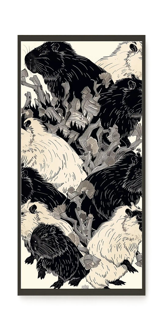 Artistic Guinea Pig Pattern Canvas Wall Art