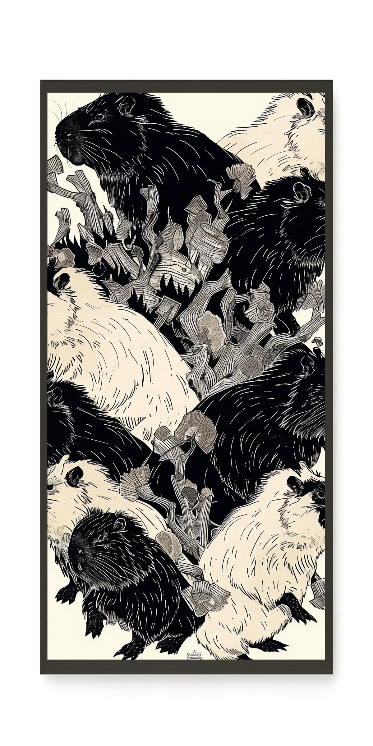 Artistic Guinea Pig Pattern Canvas Wall Art