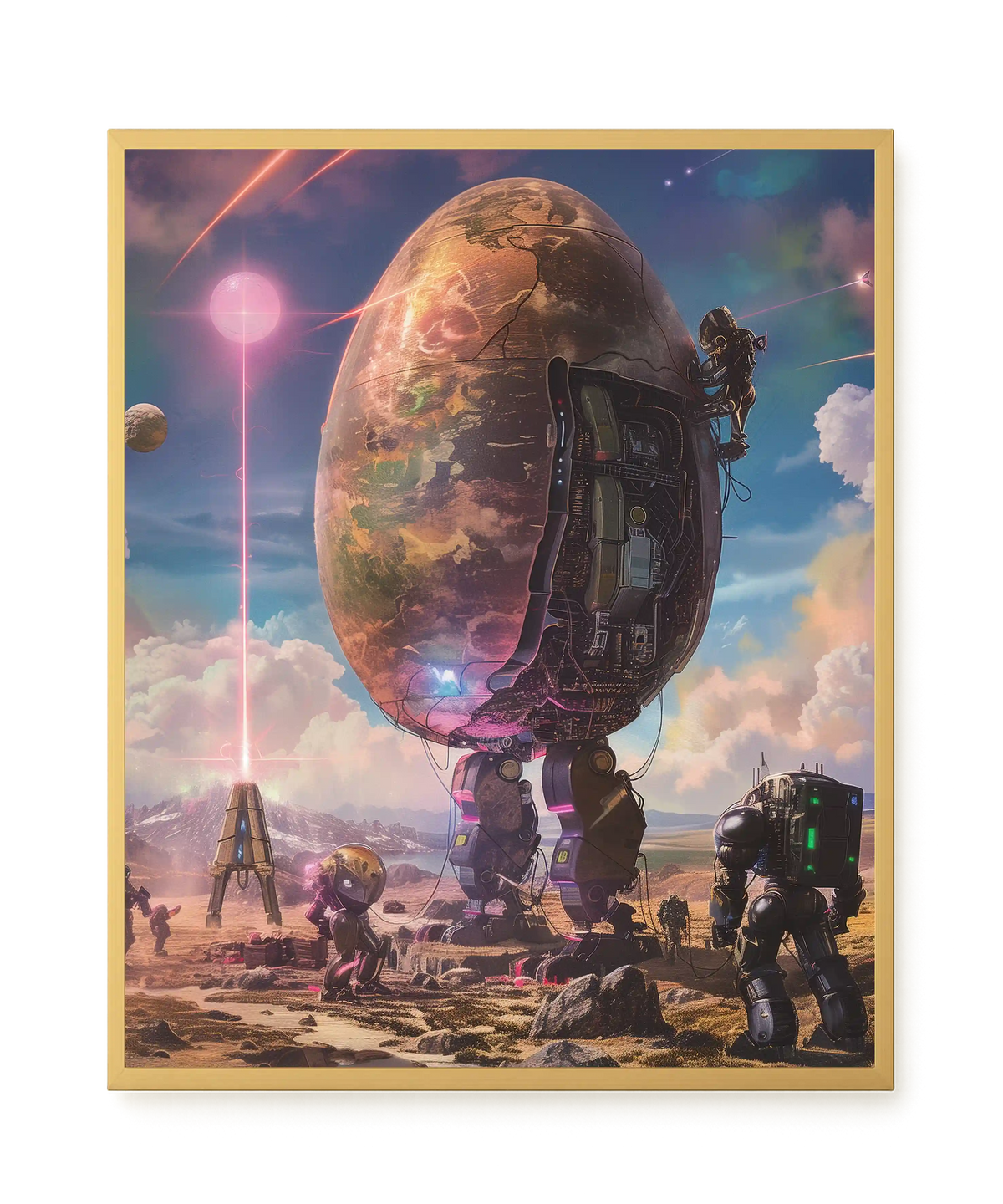 Mechanical World Birth Canvas Print