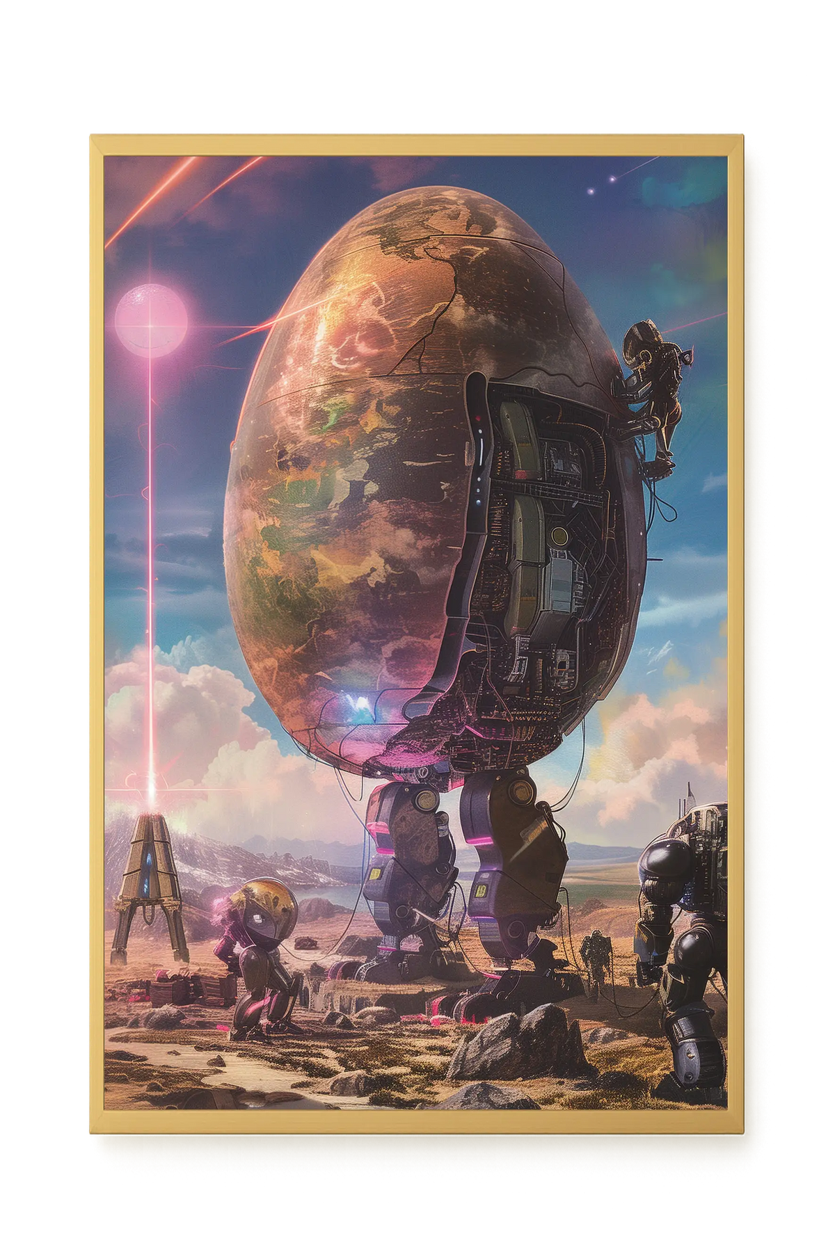 Mechanical World Birth Canvas Print