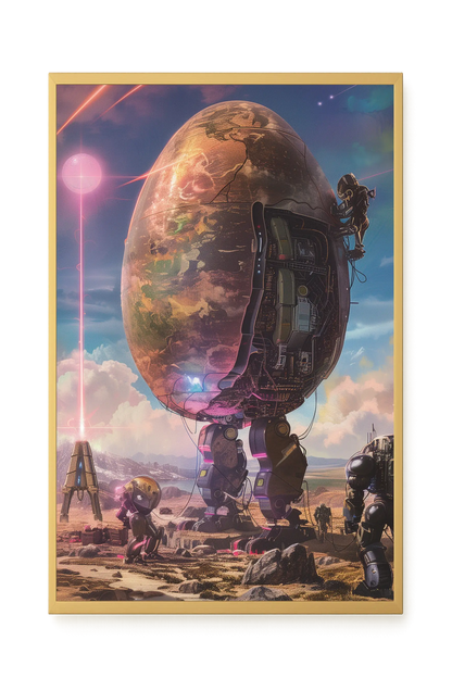 Mechanical World Birth Canvas Print