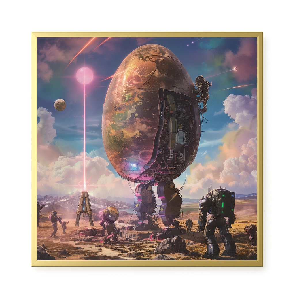 Mechanical World Birth Canvas Print