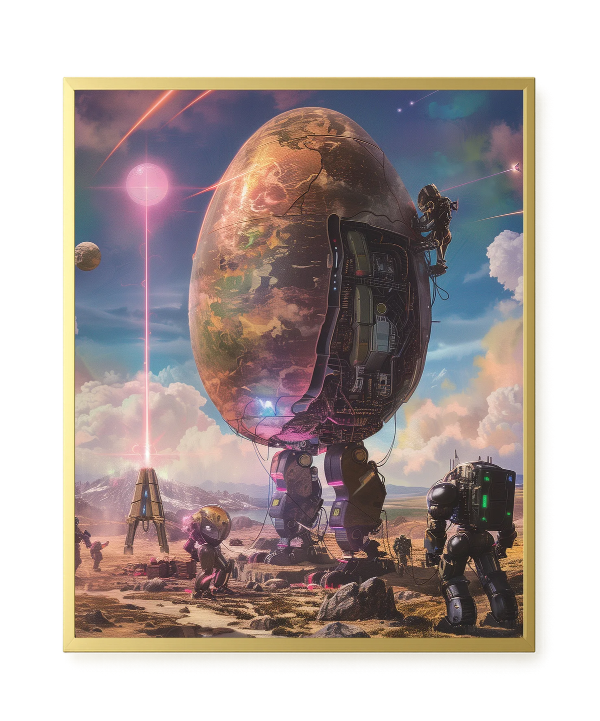 Mechanical World Birth Canvas Print