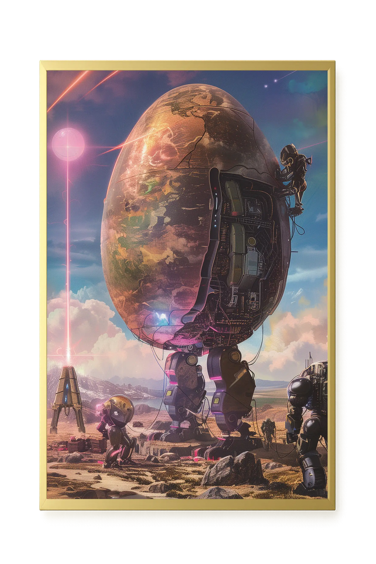 Mechanical World Birth Canvas Print