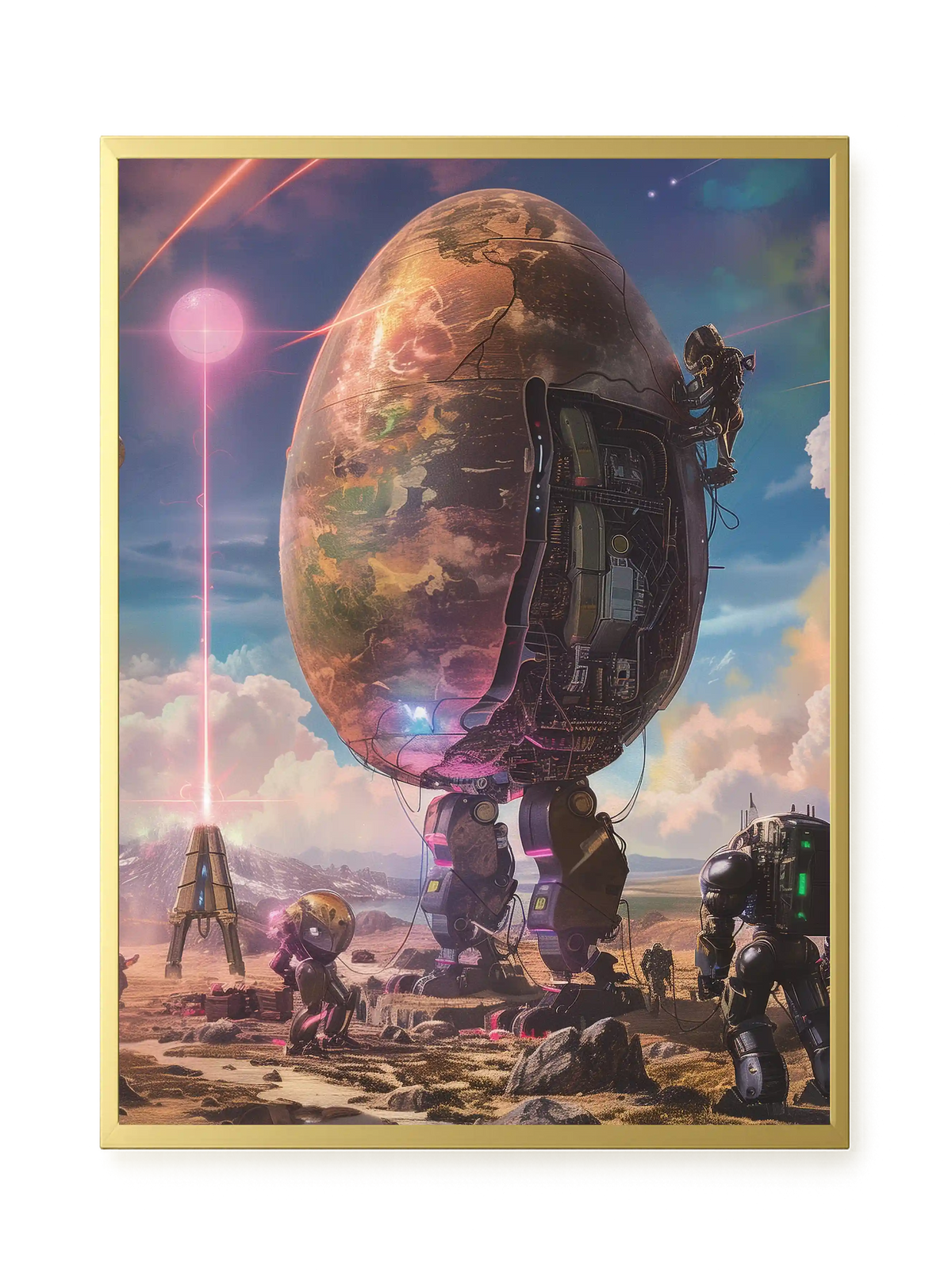 Mechanical World Birth Canvas Print