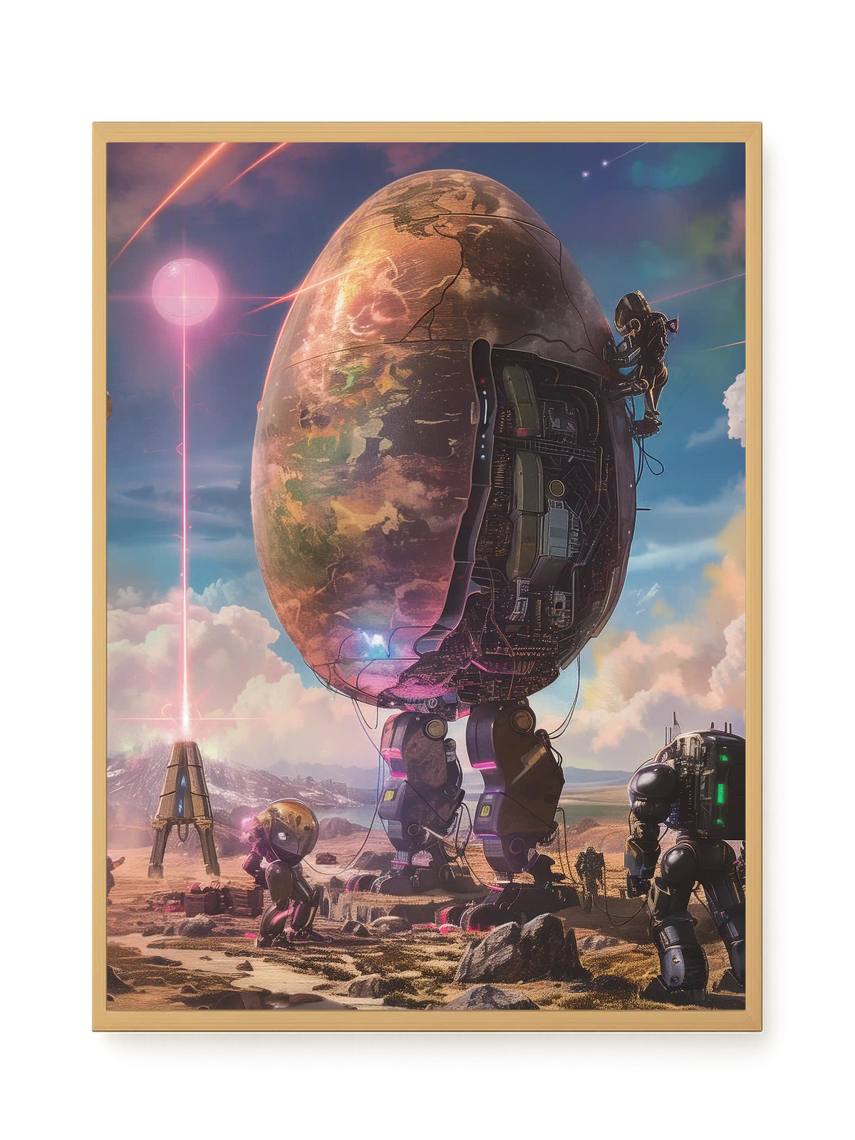 Mechanical World Birth Canvas Print