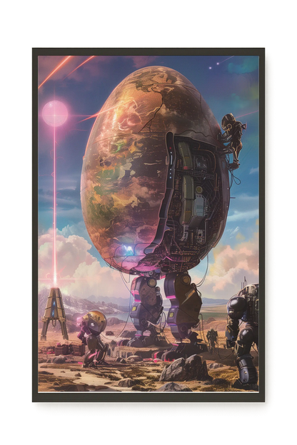 Mechanical World Birth Canvas Print