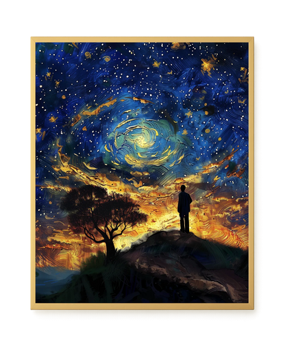 Cosmic Contemplation Canvas Wall Art