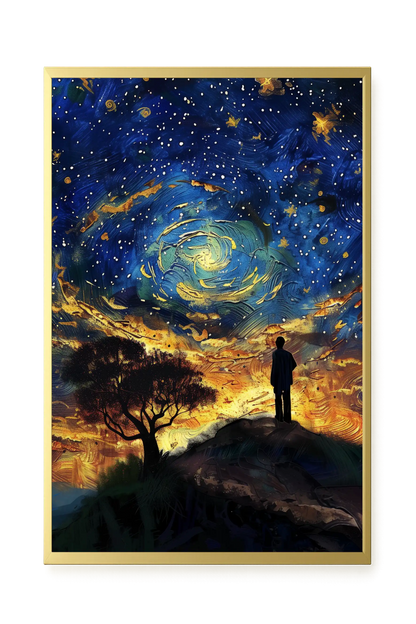 Cosmic Contemplation Canvas Wall Art