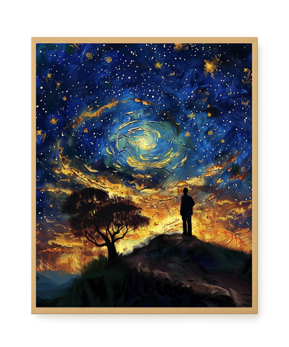 Cosmic Contemplation Canvas Wall Art
