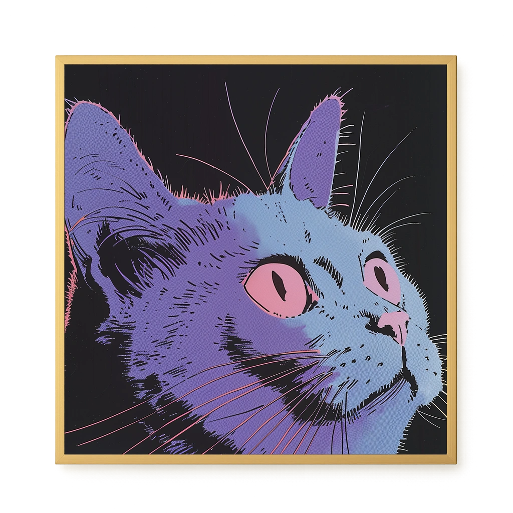 Neon Dream Cat Canvas Print