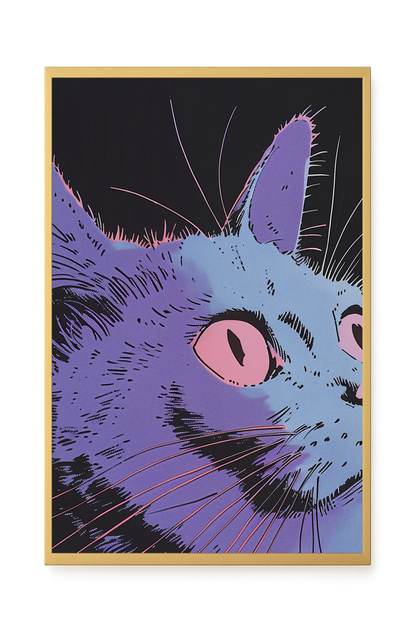 Neon Dream Cat Canvas Print
