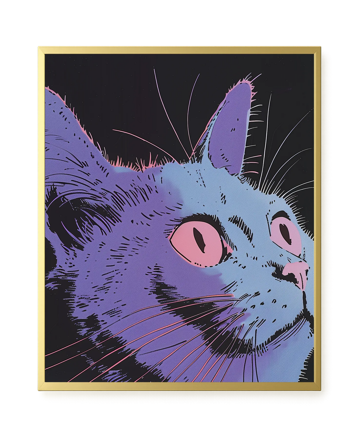 Neon Dream Cat Canvas Print