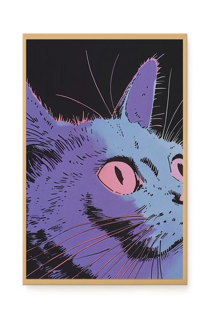 Neon Dream Cat Canvas Print