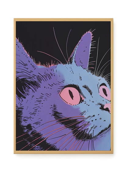Neon Dream Cat Canvas Print