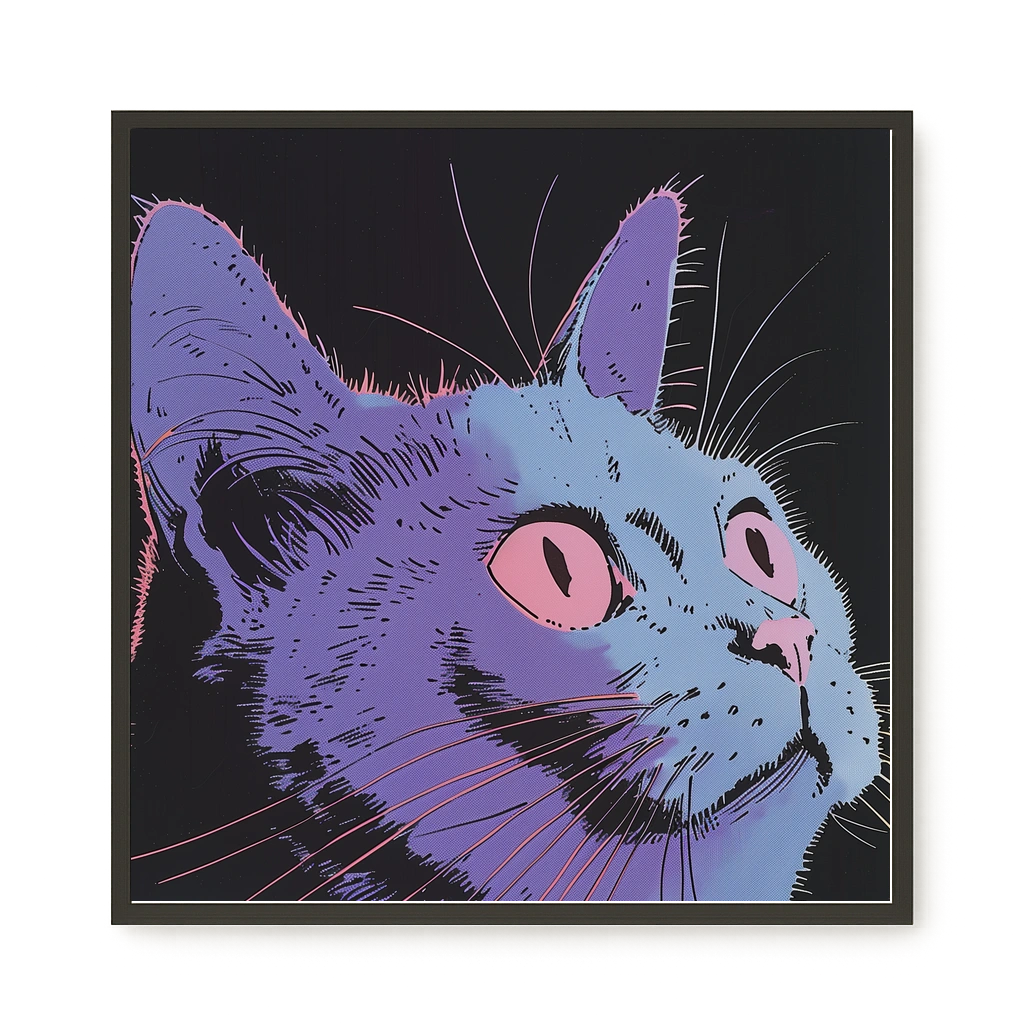 Neon Dream Cat Canvas Print