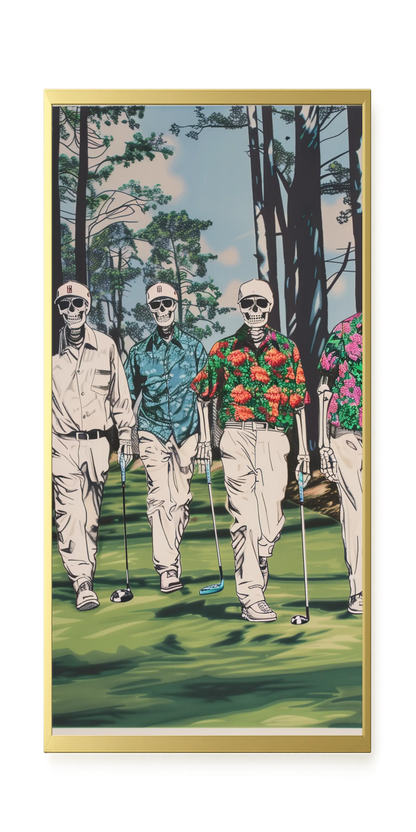 Skeleton Golfers Canvas Wall Art