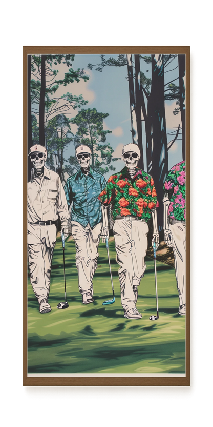 Skeleton Golfers Canvas Wall Art