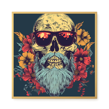 Floral Skull Canvas Wall Art