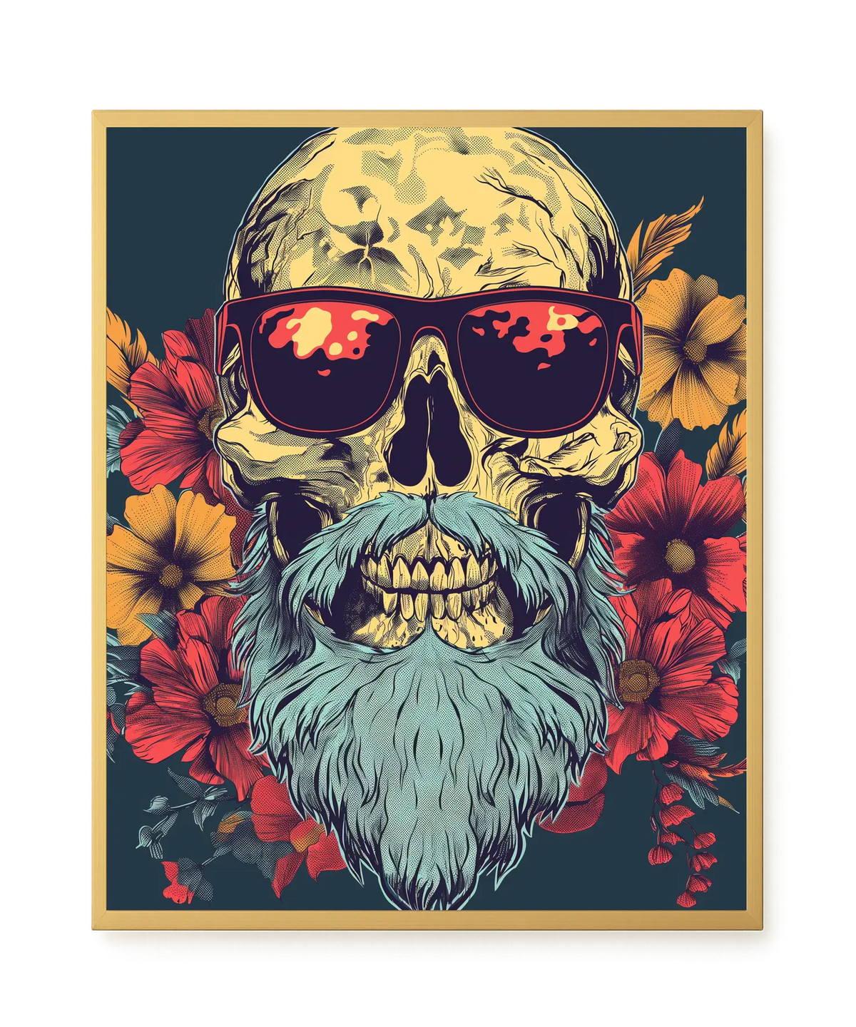 Floral Skull Canvas Wall Art