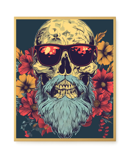 Floral Skull Canvas Wall Art