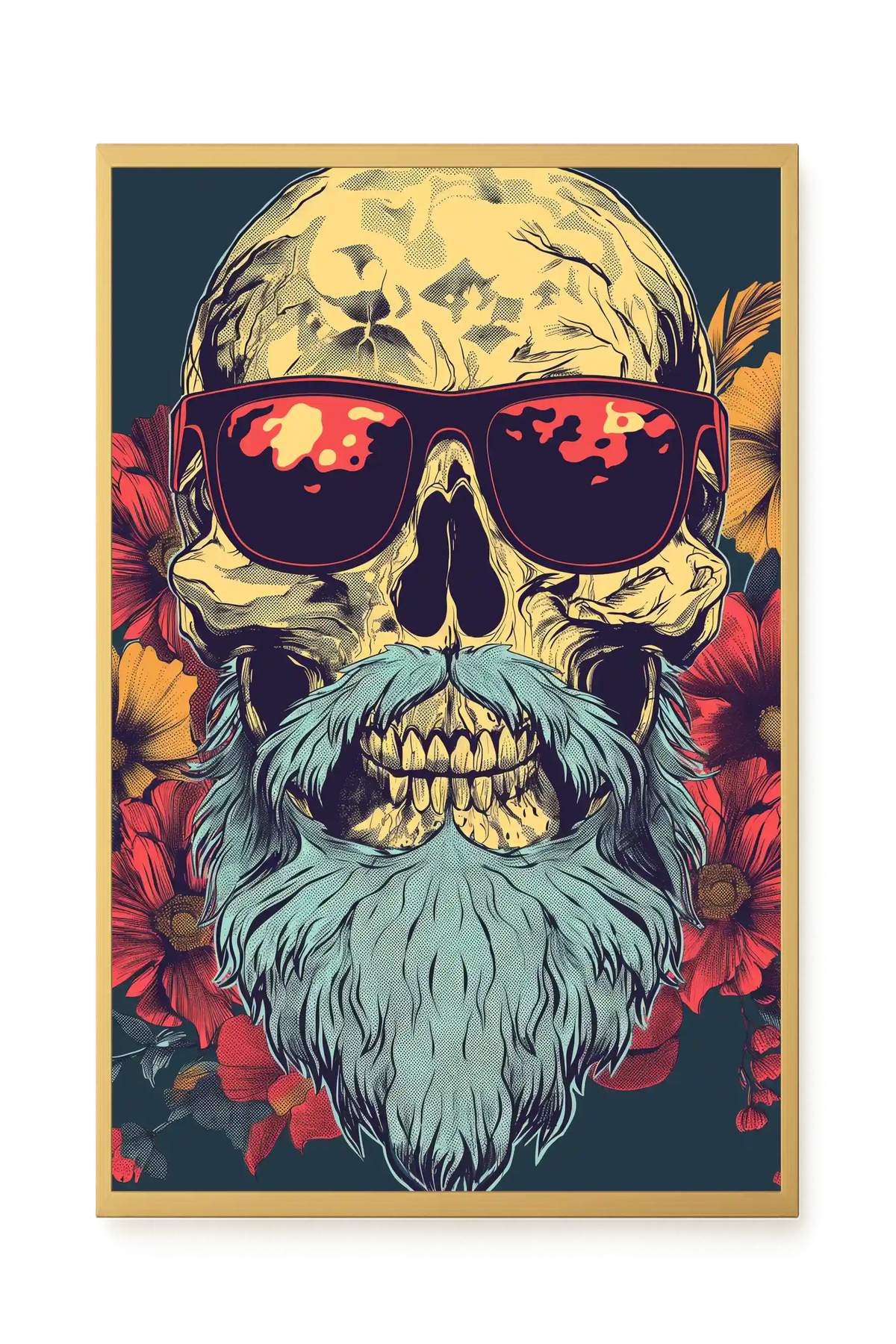 Floral Skull Canvas Wall Art