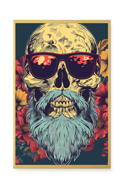 Floral Skull Canvas Wall Art
