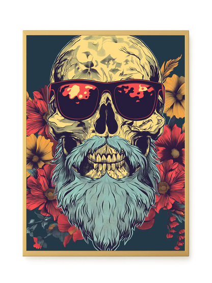 Floral Skull Canvas Wall Art