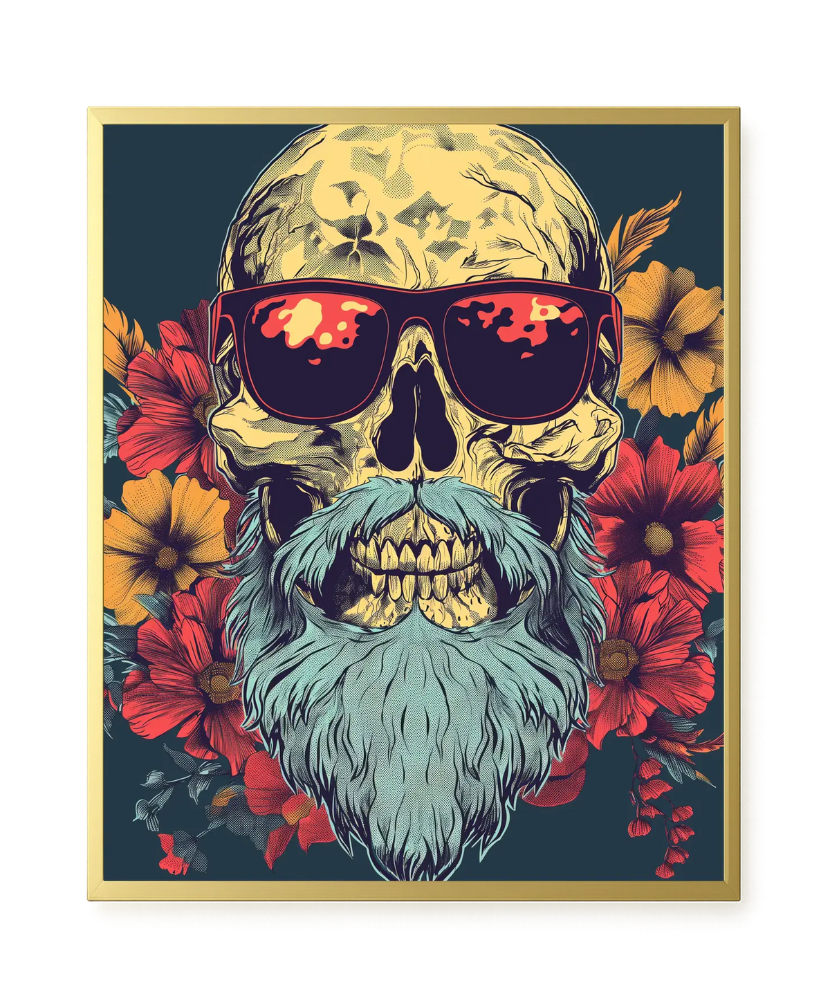 Floral Skull Canvas Wall Art