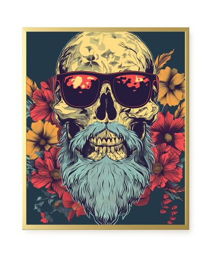 Floral Skull Canvas Wall Art