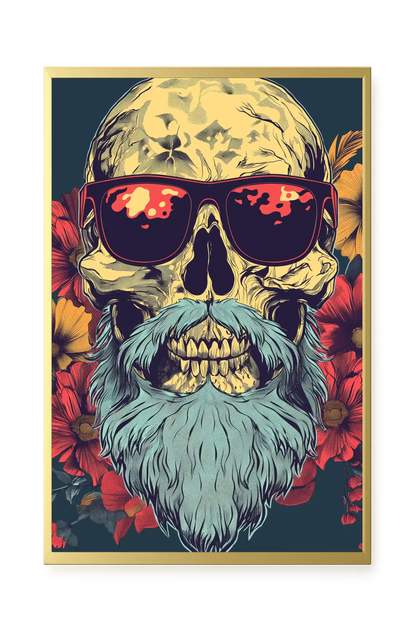 Floral Skull Canvas Wall Art