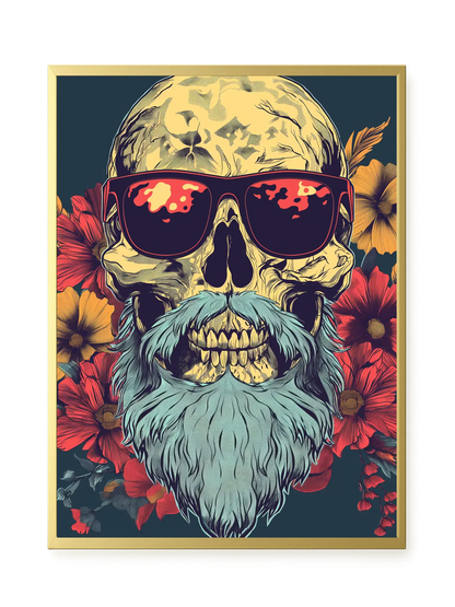 Floral Skull Canvas Wall Art