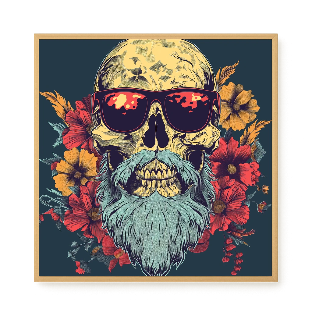 Floral Skull Canvas Wall Art