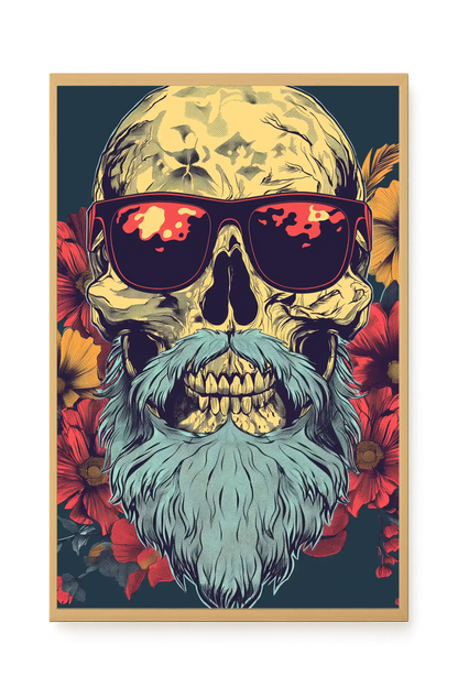 Floral Skull Canvas Wall Art