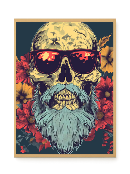 Floral Skull Canvas Wall Art
