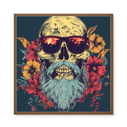 Floral Skull Canvas Wall Art