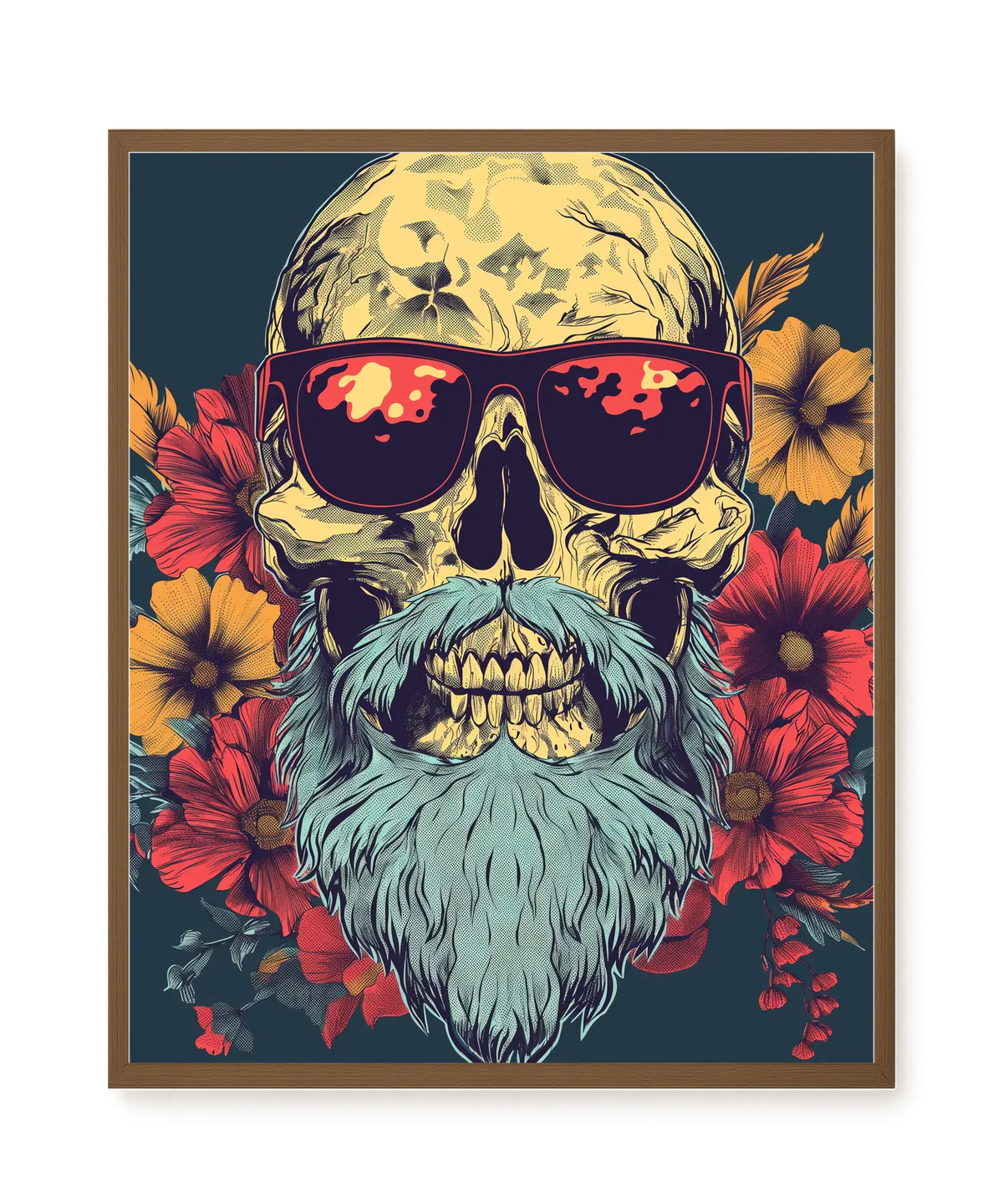 Floral Skull Canvas Wall Art