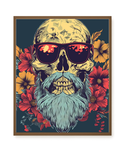 Floral Skull Canvas Wall Art