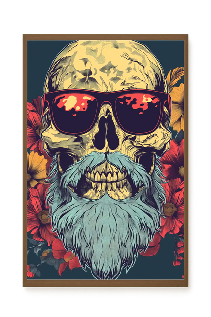 Floral Skull Canvas Wall Art
