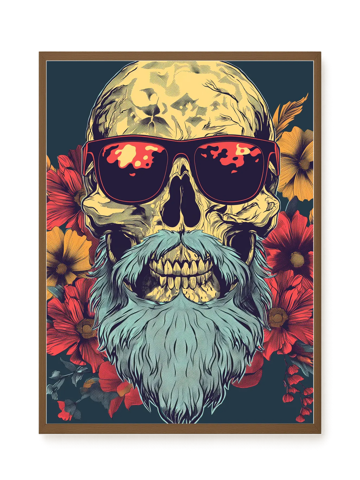 Floral Skull Canvas Wall Art