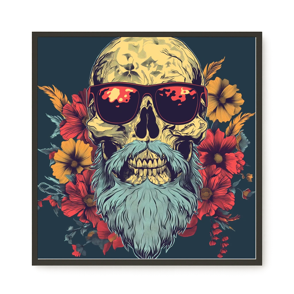 Floral Skull Canvas Wall Art