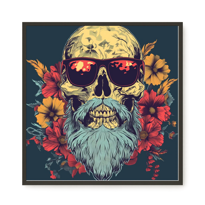Floral Skull Canvas Wall Art