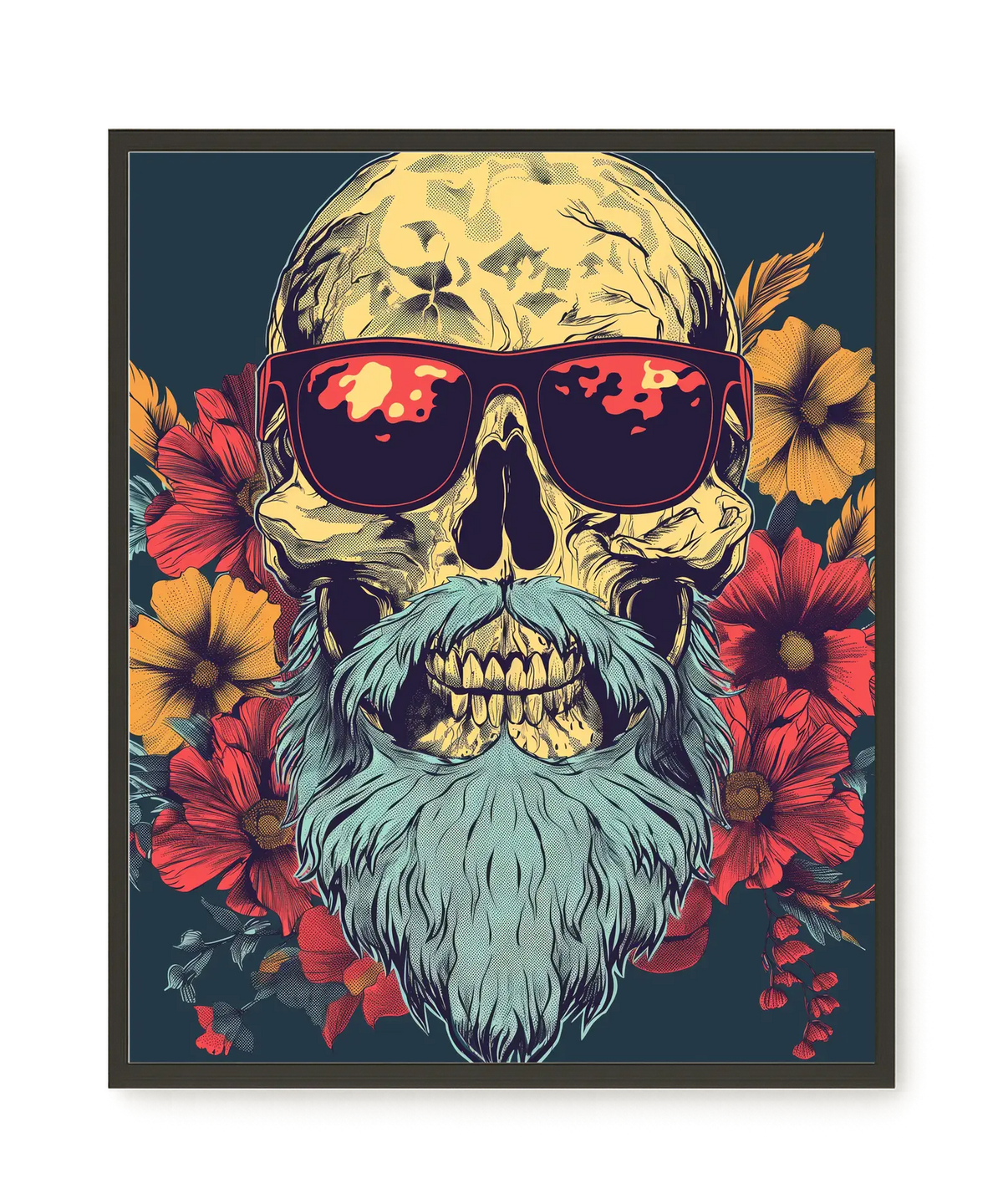 Floral Skull Canvas Wall Art