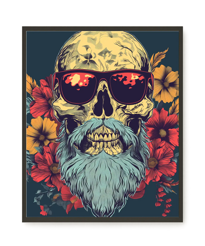 Floral Skull Canvas Wall Art